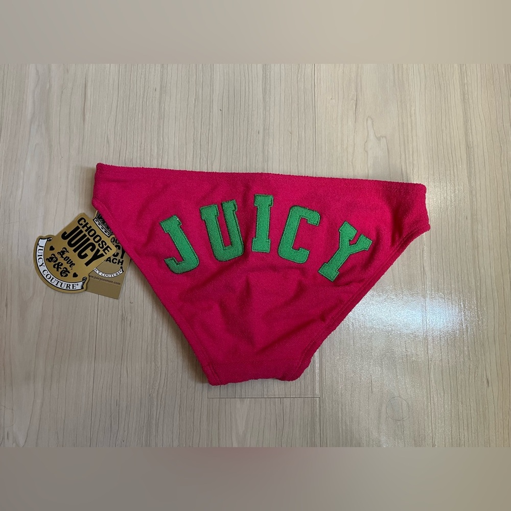 Juicy Couture Terry Cloth NWT Pink & Green JUICY Bottom 🩷💚 - Picture 7 of 7